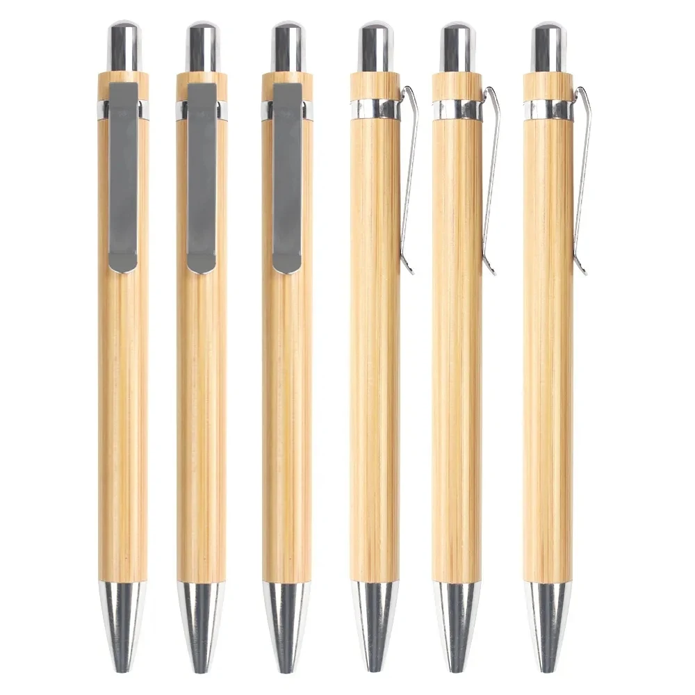 Eco Bamboo Pen with Metal Clip Double Coat Varnish 1