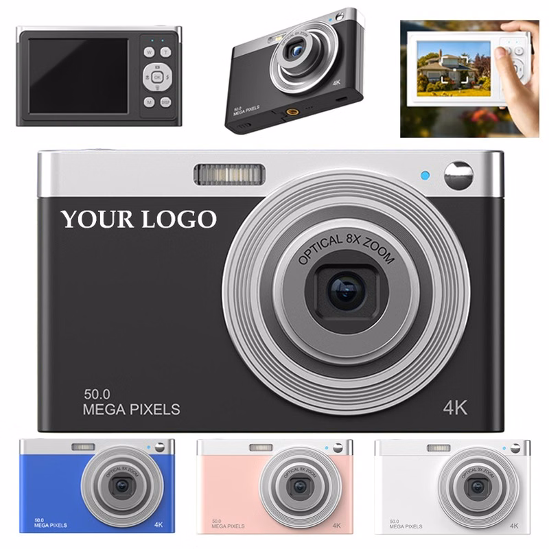 4K HD Screen Compact Portable Digital Camera with Hand Strap