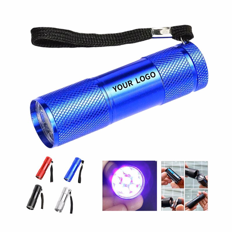 Aluminum Alloy LED Flashlight With Wrist Strap 3.43"