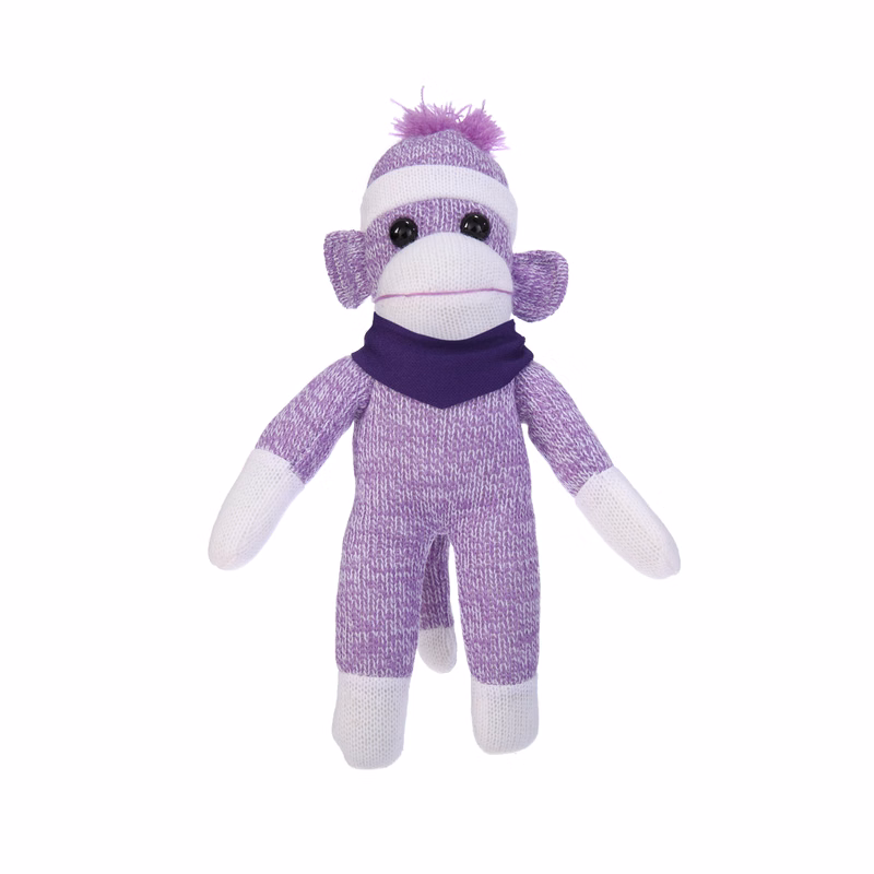 Purple Sock Monkey with Bandana