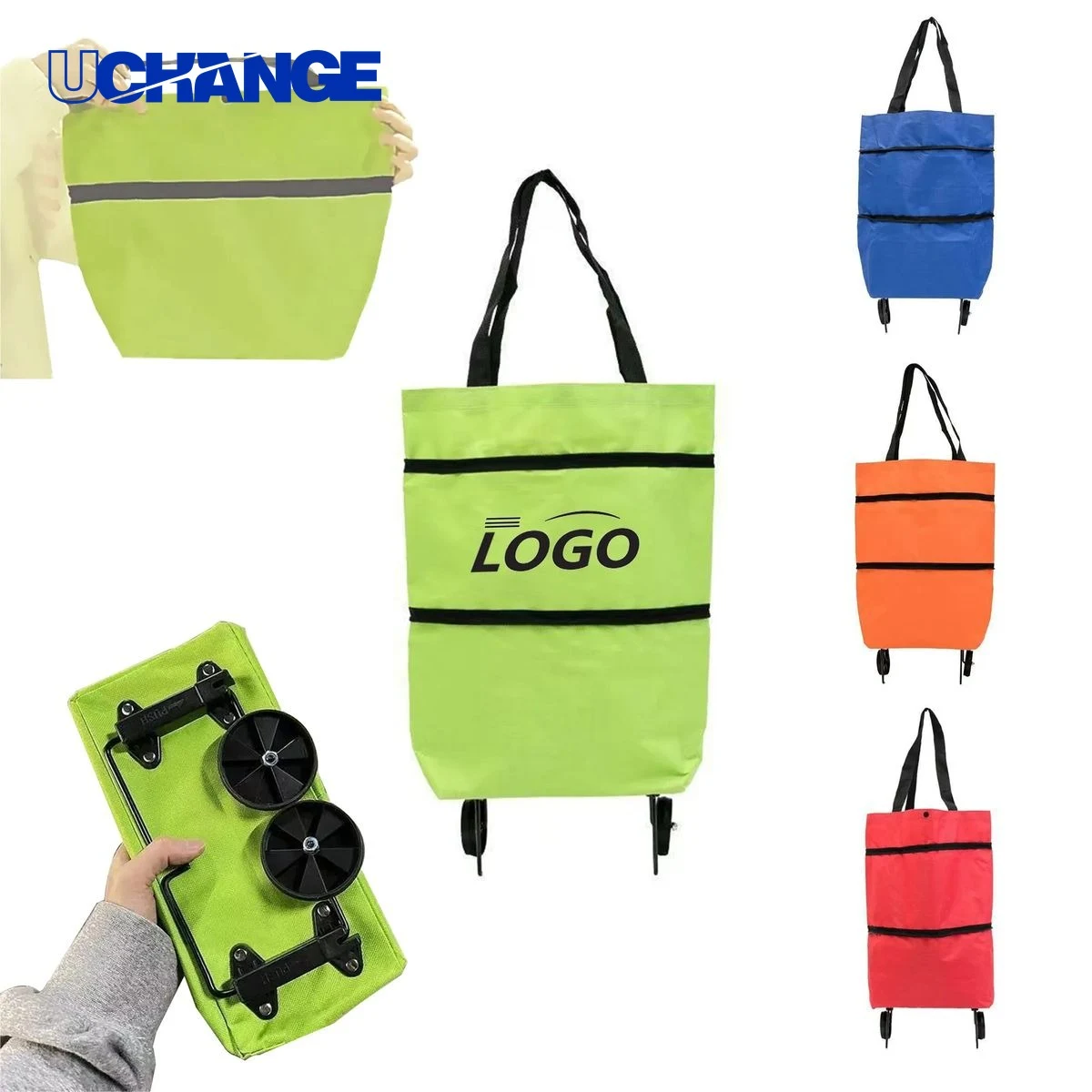 Portable Waterproof Wheeled Shopping Bag 1