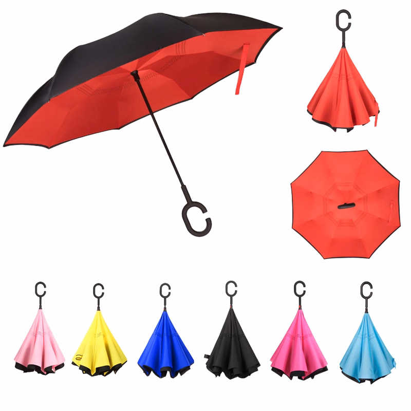 Folding Inverted Umbrella With C-Shaped Handle