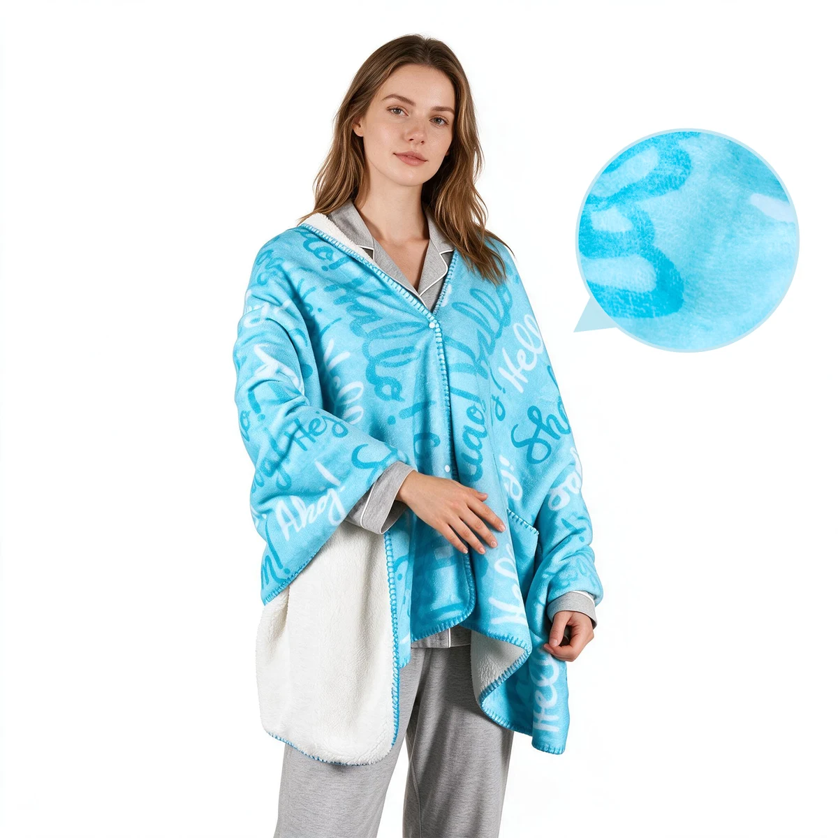Full Color Sherpa Shawl Blanket – 30" X 70" 1