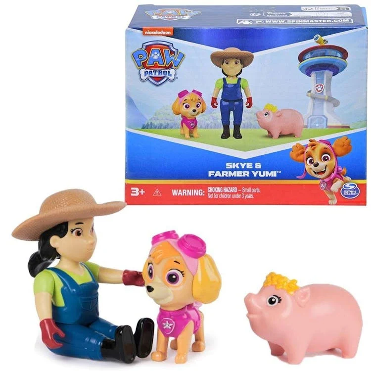 Paw Patrol Skye Farmer Yumi and Piggie Figures 1