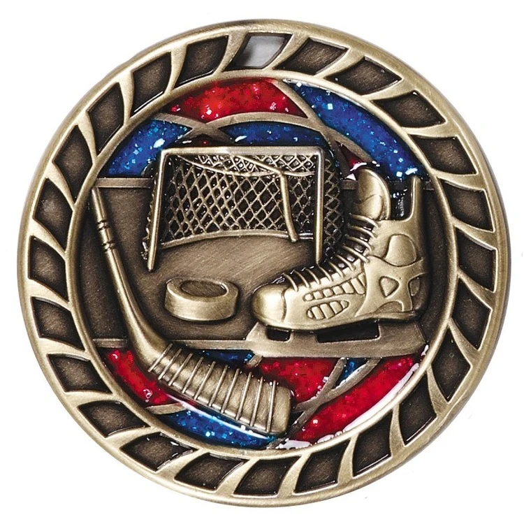Hockey Glitter Medal, 2 1/2" 1