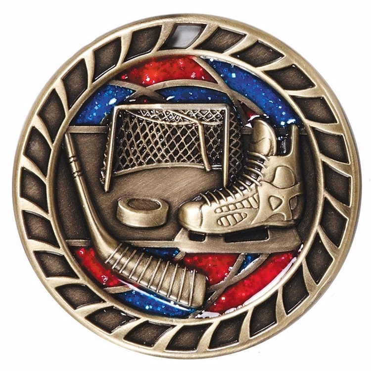 Hockey Glitter Medal, 2 1/2"