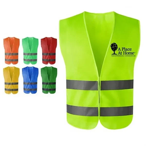 Custom High Visibility Reflective Polyester Safety Vest — Worksite Protection 1