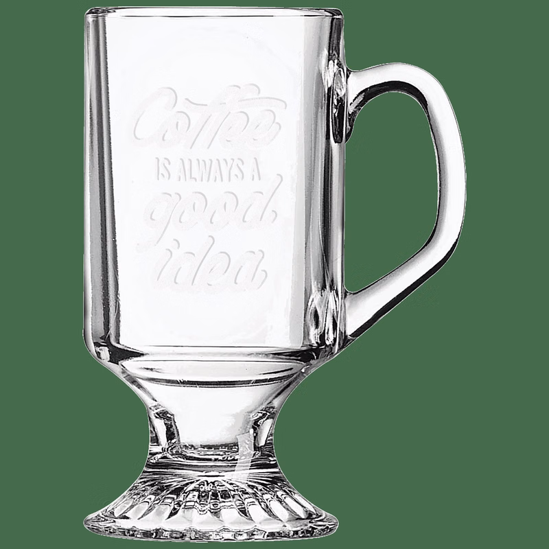 Polar Camel 10 oz Clear Footed Coffee Mug
