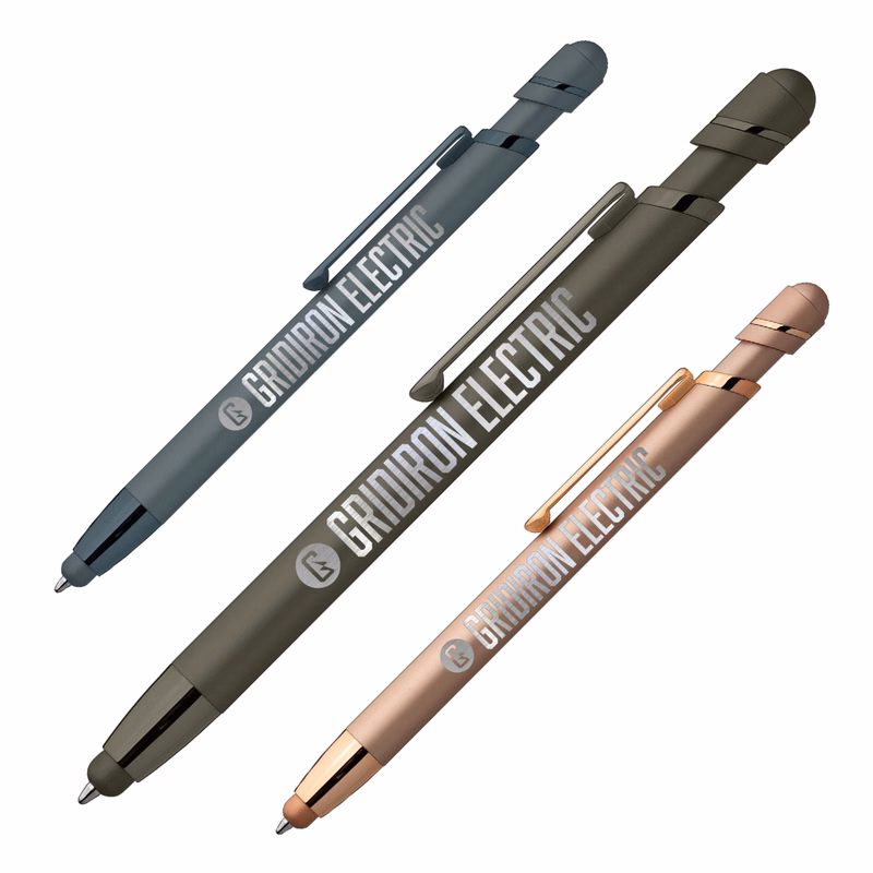 Pluto Softy Metal Pen with Stylus (Engraved Imprint)