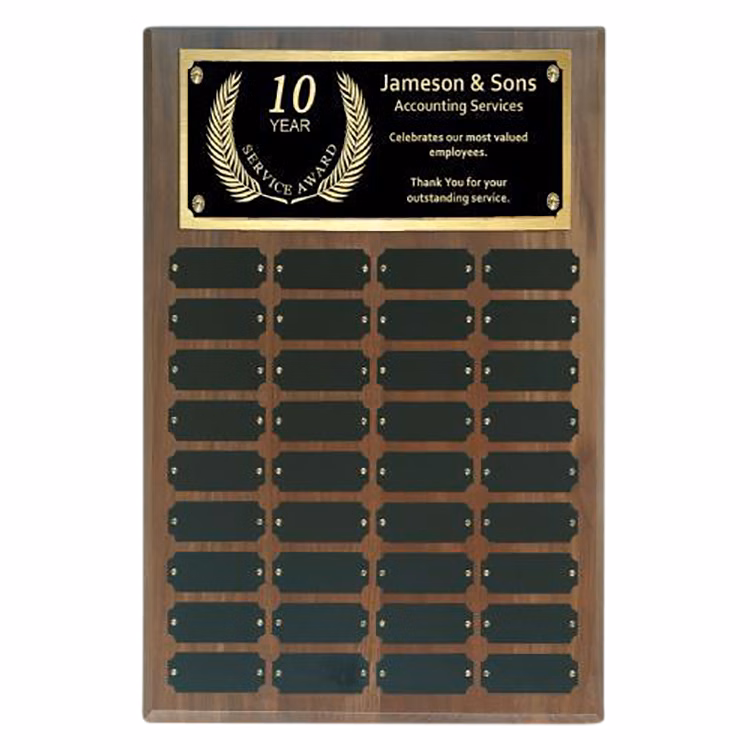 Prestige Walnut Perpetual Plaque 36 Plates