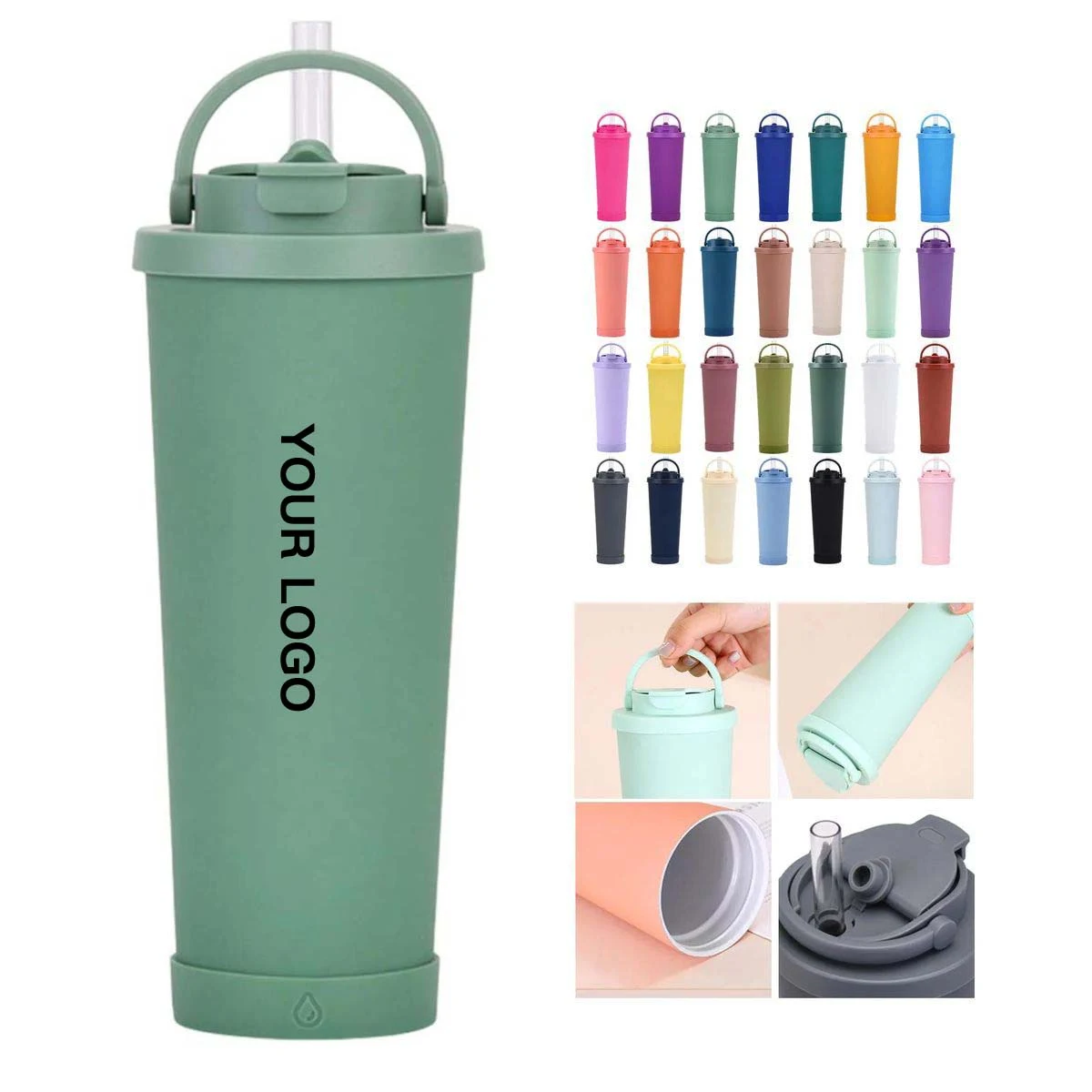 28oz Stainless Steel Milk Tea Cup Dual Drinking 1