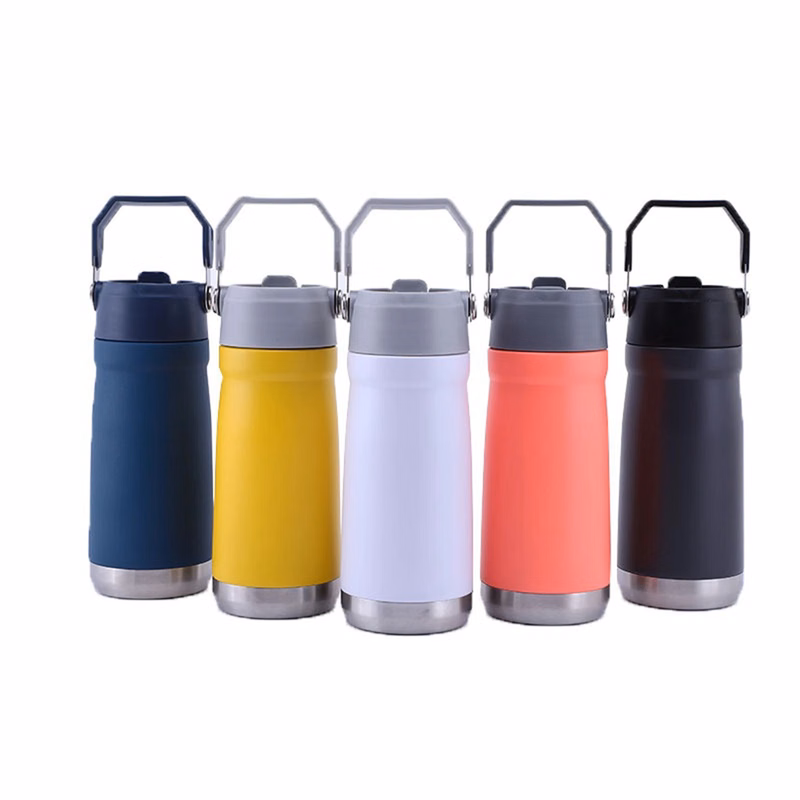 18 Oz. Double Wall Stainless Steel Flip Straw Water Bottle