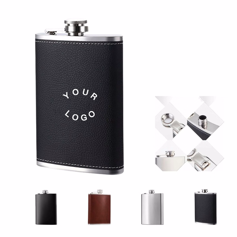 Eco Stainless Steel Flask with Faux Leather Cover