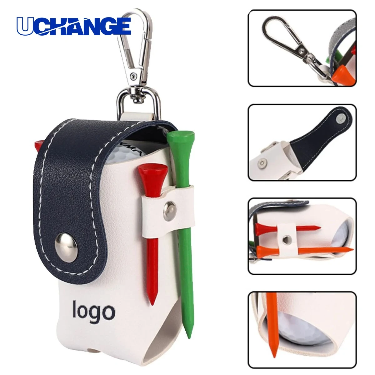 PU Leather Golf Ball Bag Compact Sports Accessory 1