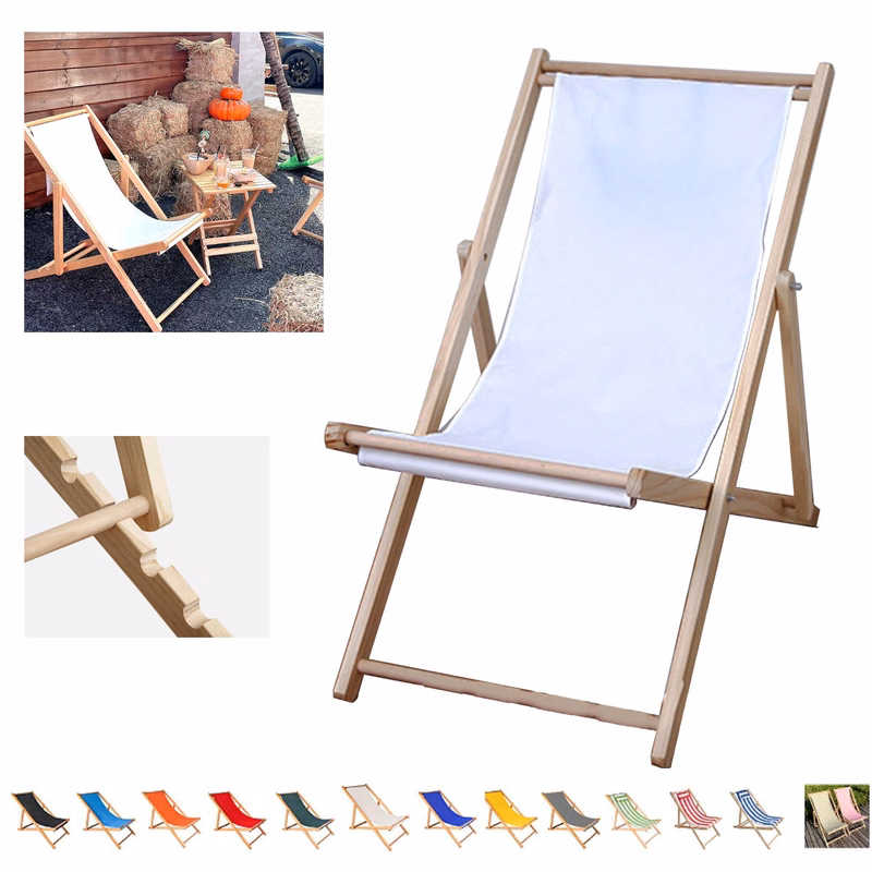 Wooden Beach Chairs Foldable Recliners