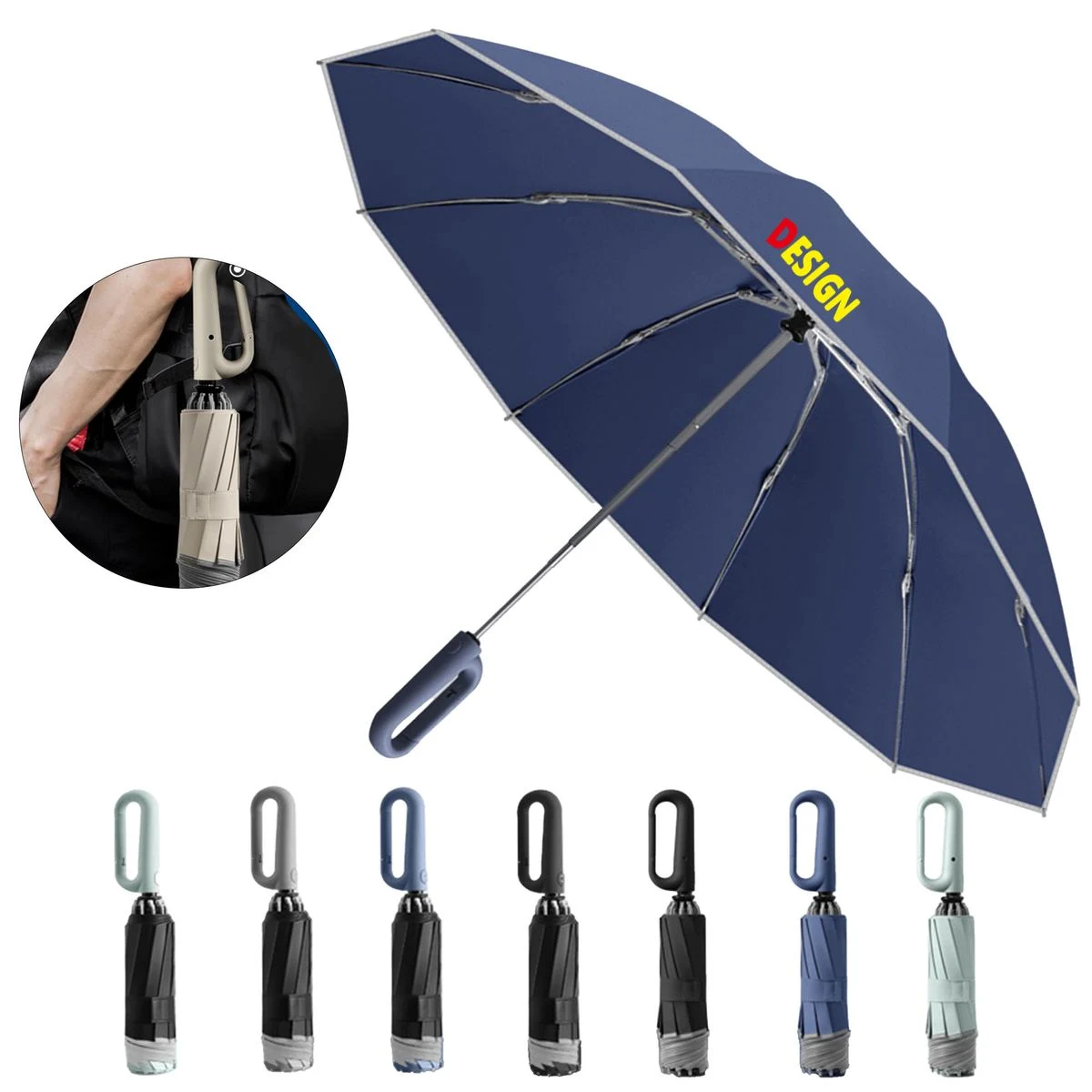 Full Auto 23Inch 10-Rib Aluminum Buckle Umbrella 1