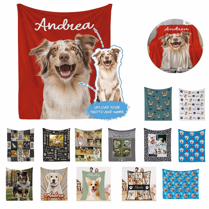 Custom Blanket with Pet Image Name