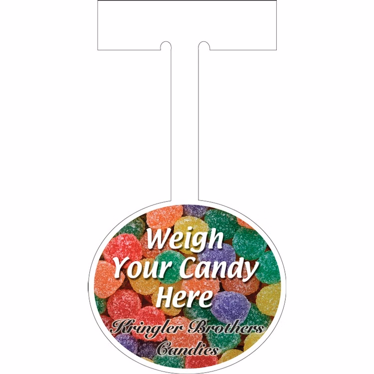 Oval Vinyl Shelf Dangler Sign (Full Color)