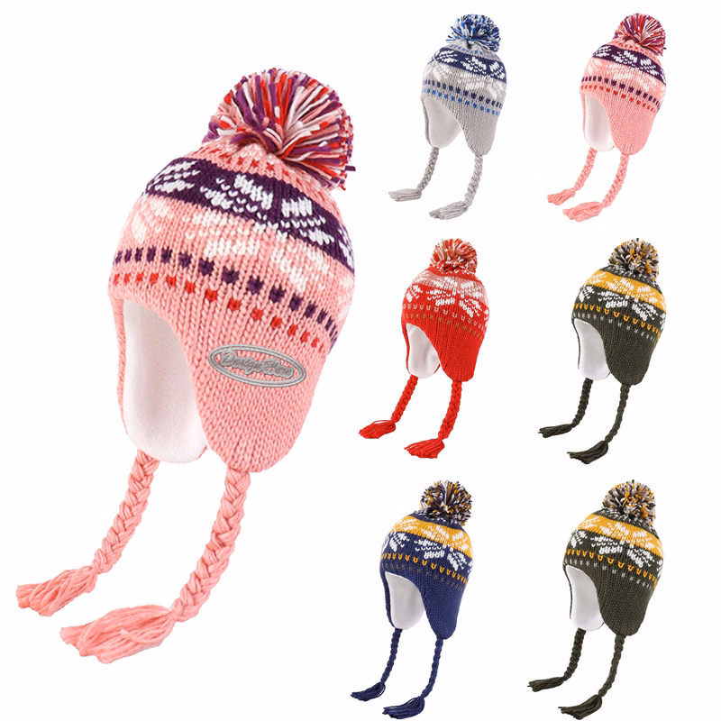 Cozy Knit pom Beanie for Kids - Ideal Winter Protection