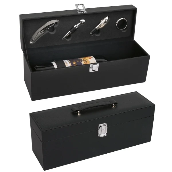 Hand Carry Leatherette Case w/4 PC Wine Opener Set 1