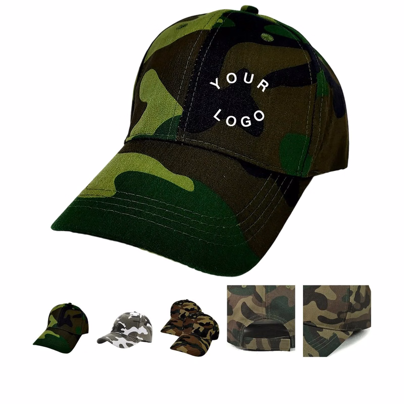 Camouflage Cotton Baseball Cap with Adjustable Fit