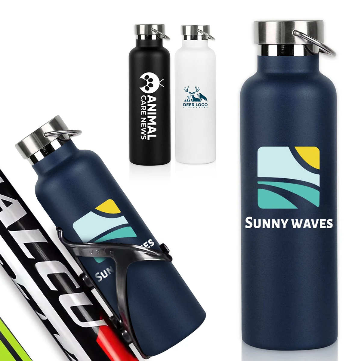 25 Oz Insulated Stainless Steel Sport Water Bottle Tumbler, custom water bottle with logo imprint 1