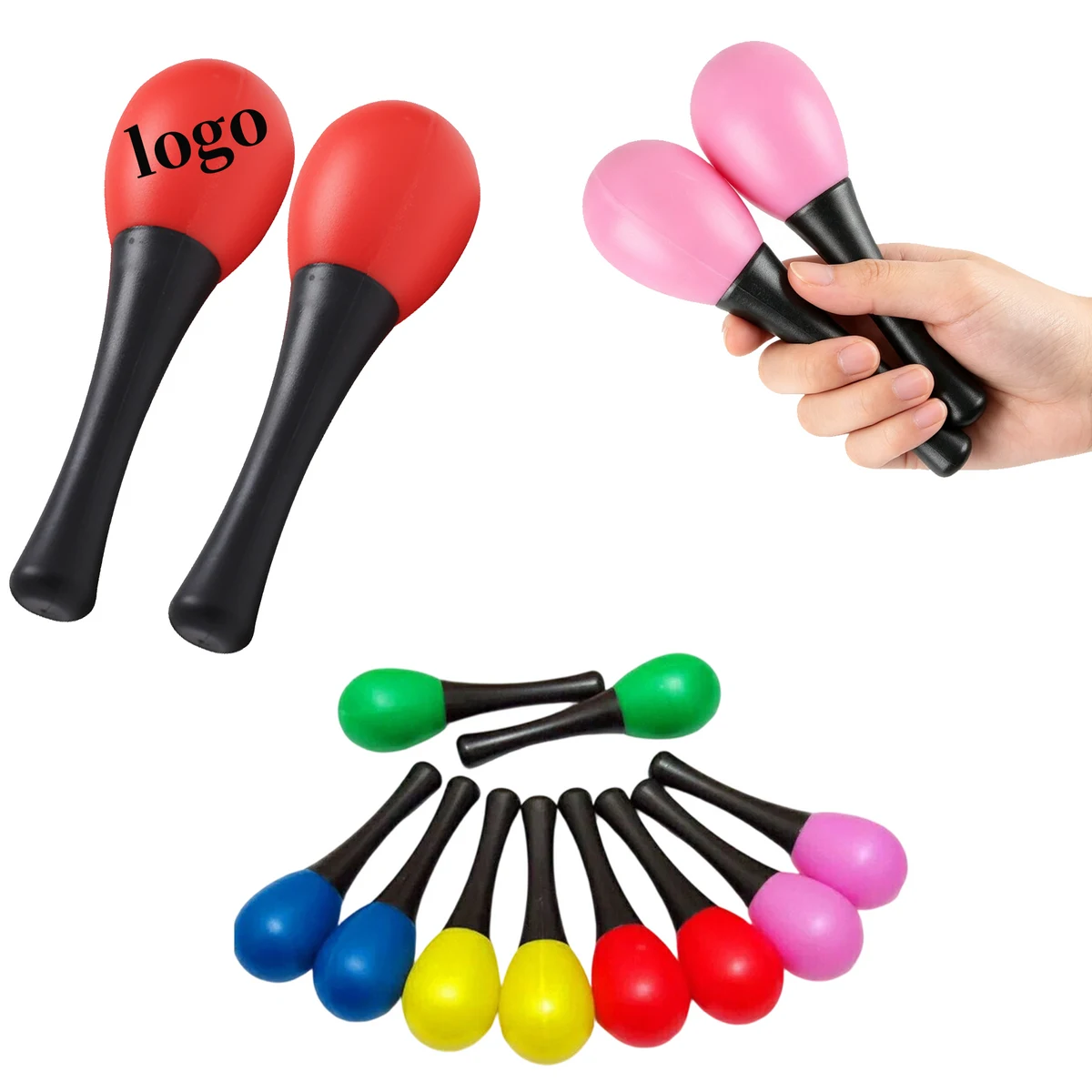 Custom Logo Plastic Maracas Hand Shaker Party Favor 1