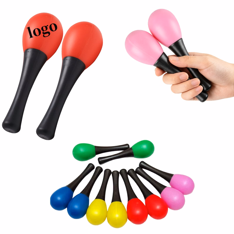 Custom Logo Plastic Maracas Hand Shaker Party Favor