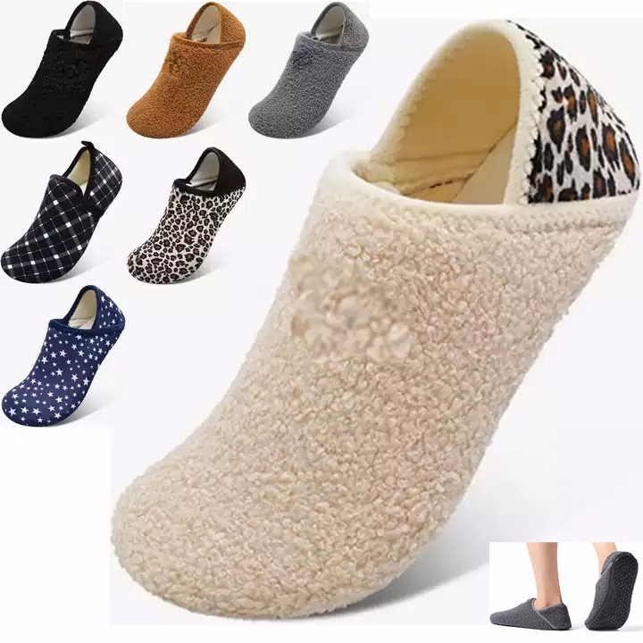 Womens Mens Slippers with Rubber Sole