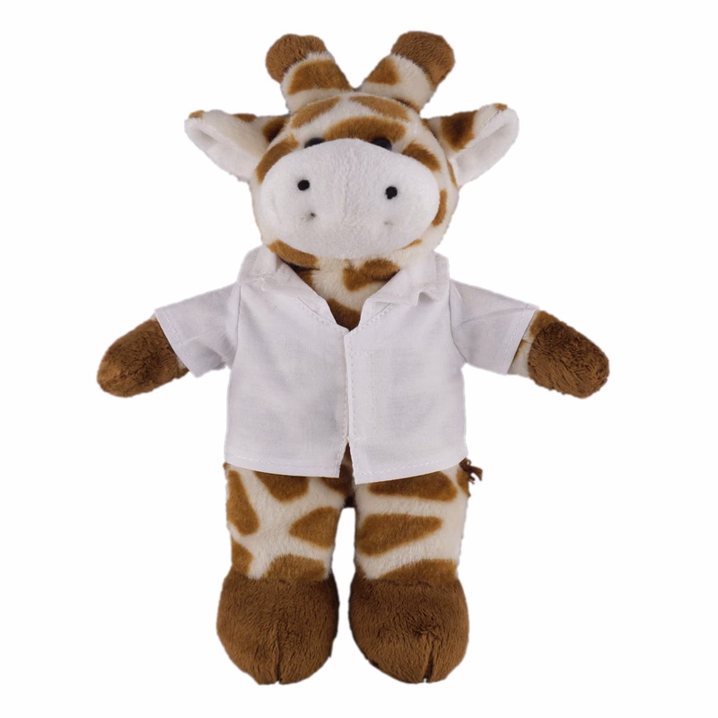 Soft Plush Stuffed Giraffe in doctor's jacket.