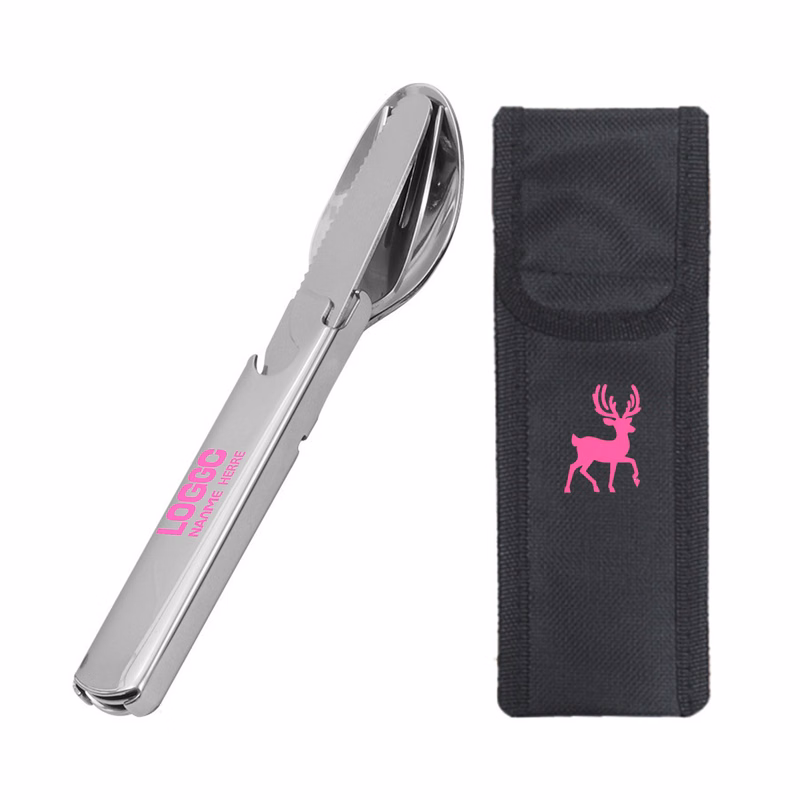 Portable Cutlery Knife Fork Spoon Bottle Opener 4-In-1 Set