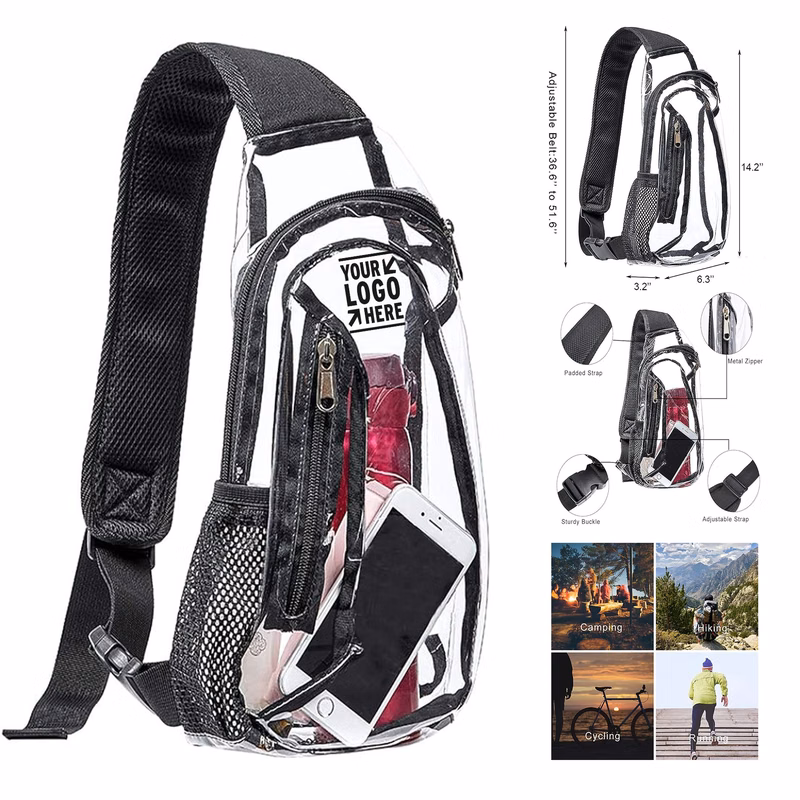 Stadium Hiking Concert Approved Edraco Clear Sling Bag Transparent Chest Daypack