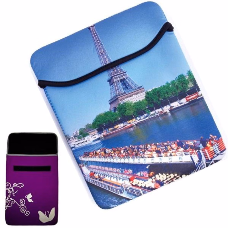 Dye-Sublimation Neoprene Laptop Sleeve w/ Velcro Flip Cover