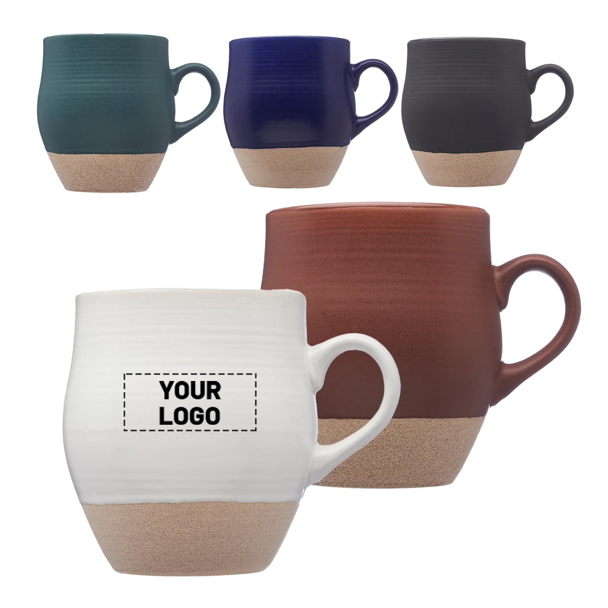 Pottery Look Ceramic Mug, 16 oz. 1