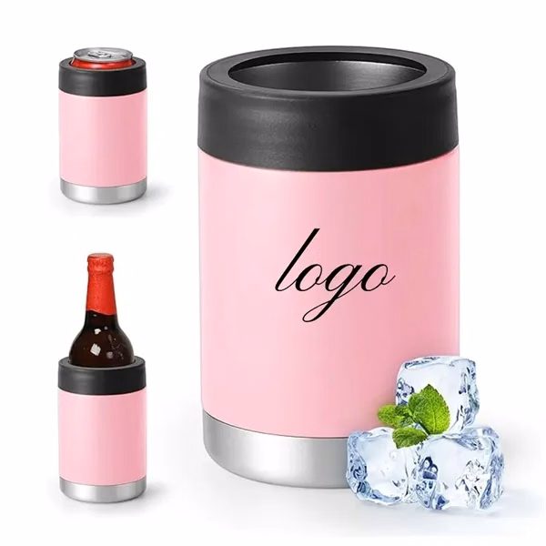 12 Oz Double Wall Vacuum Insulated Can Cooler for Commutes, Fitness and Travel