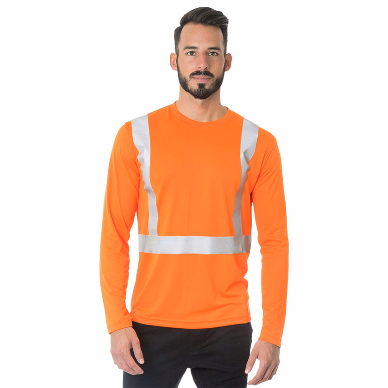 Class 2 USA-Made 100% Polyester Safety Long Sleeve T-Shirt
