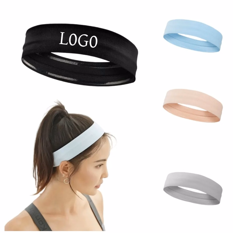 Non-Slip Double Rubber Strip Sports Headband