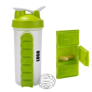 600ml Plastic Bottle With Pill Box 1