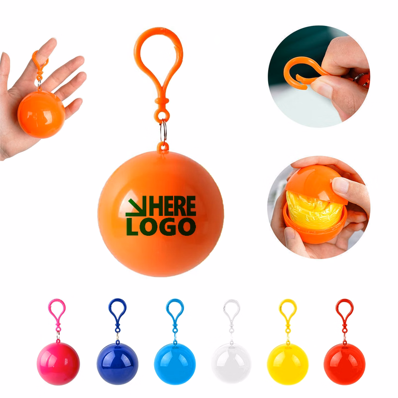 Portable Disposable Rain Ponchos in a Ball MOQ 50