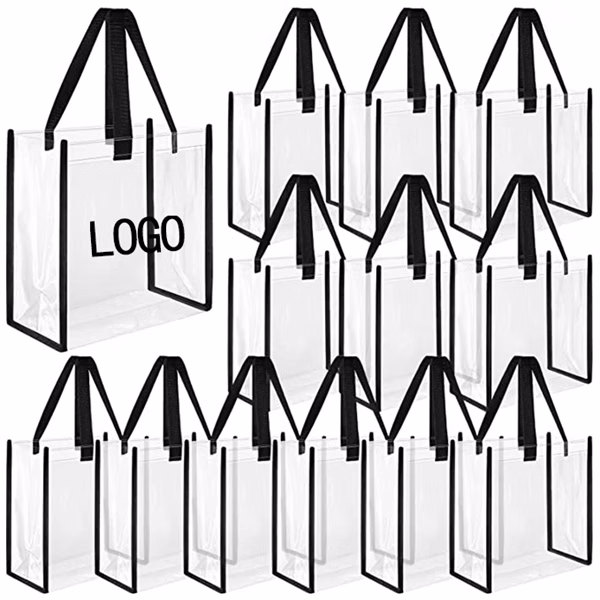 Custom Clear Tote Bag 12x12x6 Inch — Stadium Compliant Event & Security Shopping