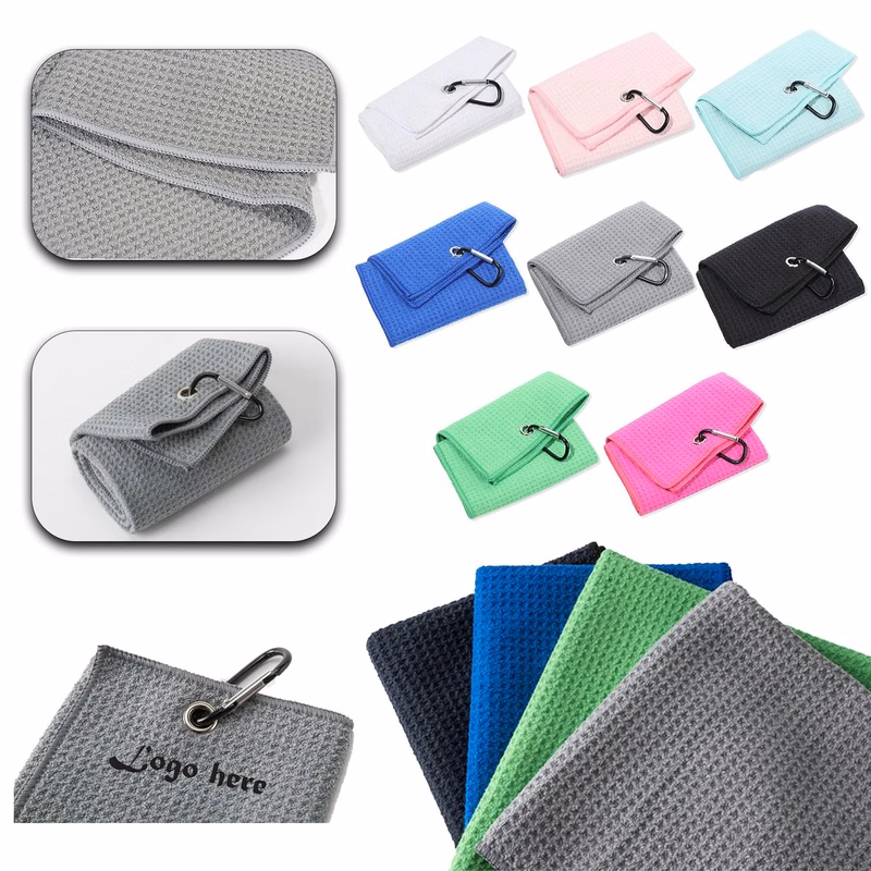 Golf Club Cleaning Towel Carabiner Microfiber Cloth