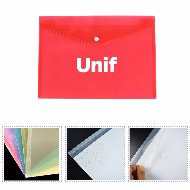 A4 Snap ButtonTransparent File Bag
