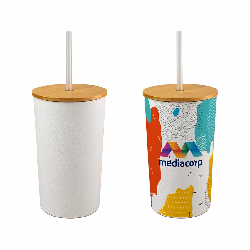 Full Color Bamboo Top Tumbler