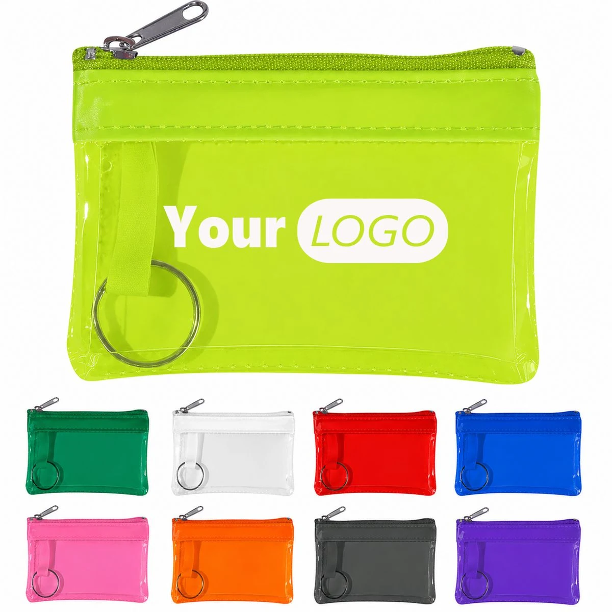 PVC Zipper Coin Pouch With Key Ring 1