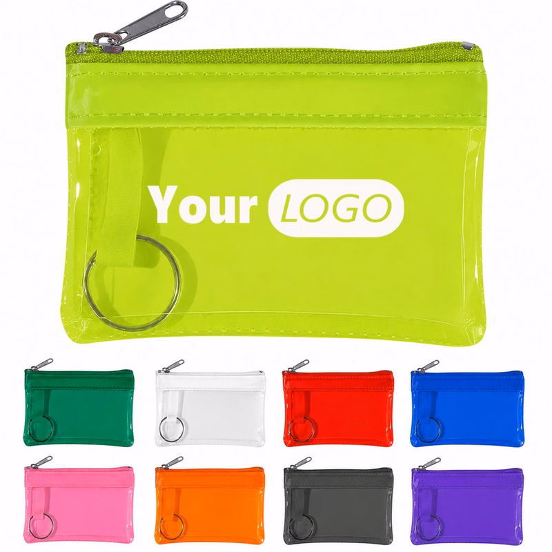 PVC Zipper Coin Pouch With Key Ring