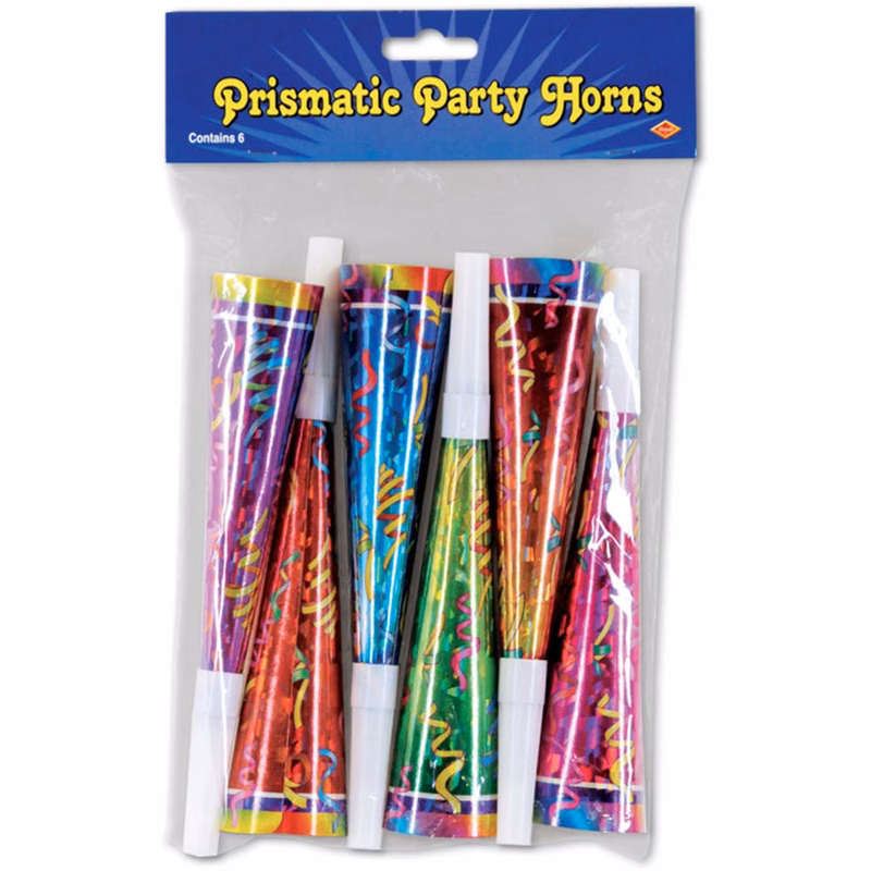 Prismatic Party Horns - Multicolor 8"