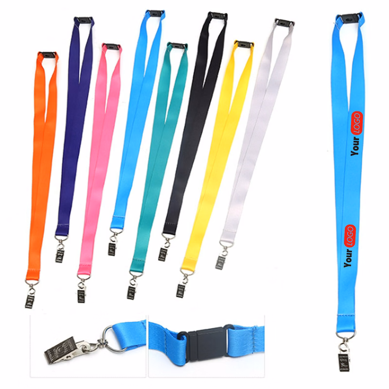 Polyester Lanyards with Full Color Print and Safety Breakaway