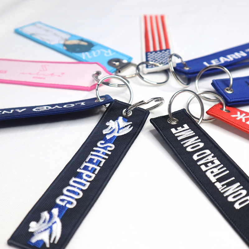 Embroidered Fabric Key Tag
