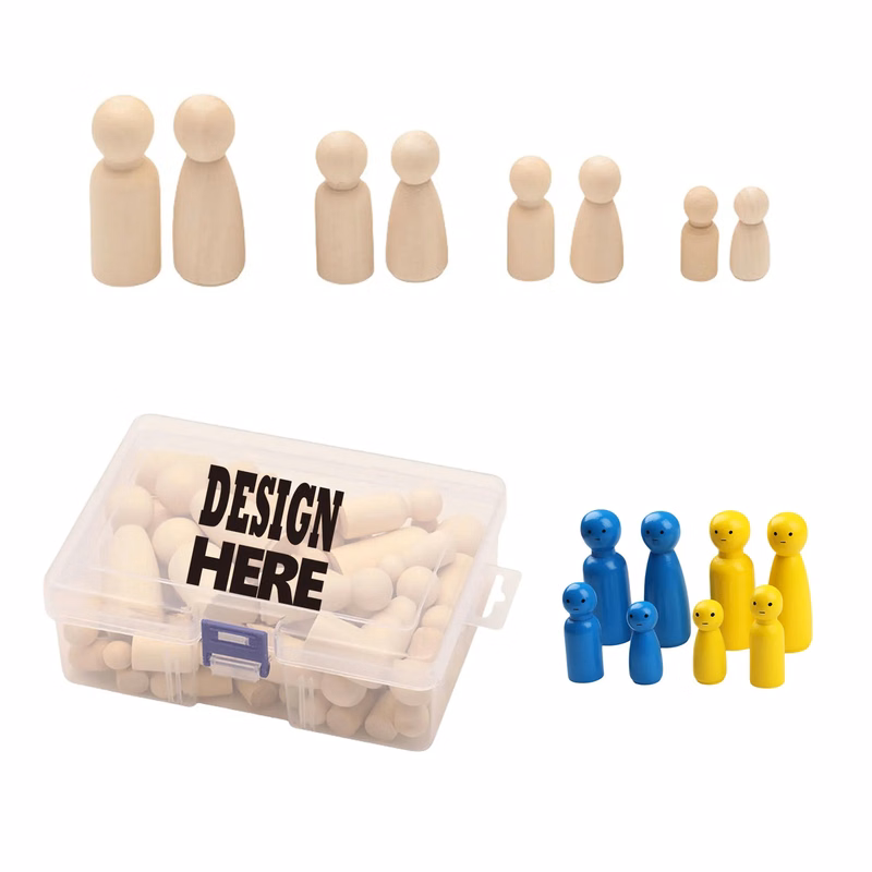 DIY Boxed Wooden Figure Children's Painted Toys