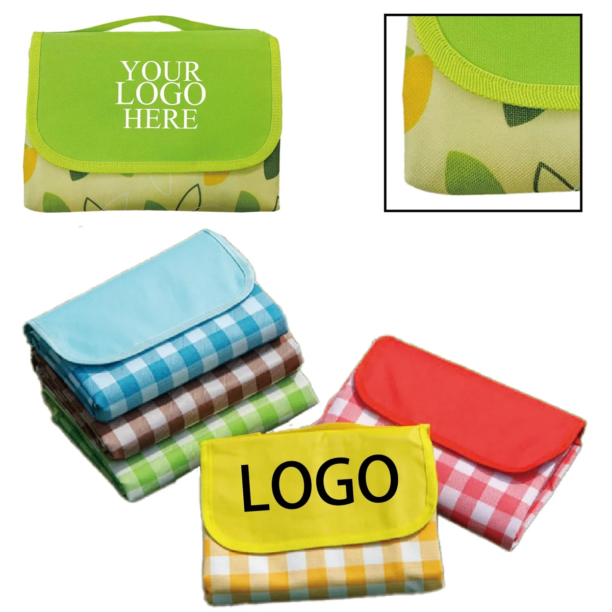 Custom Printed Roll Up Picnic Blanket 1